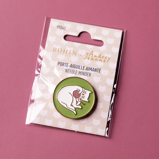 Green Cat Needle Minder by Audrey Jeanne