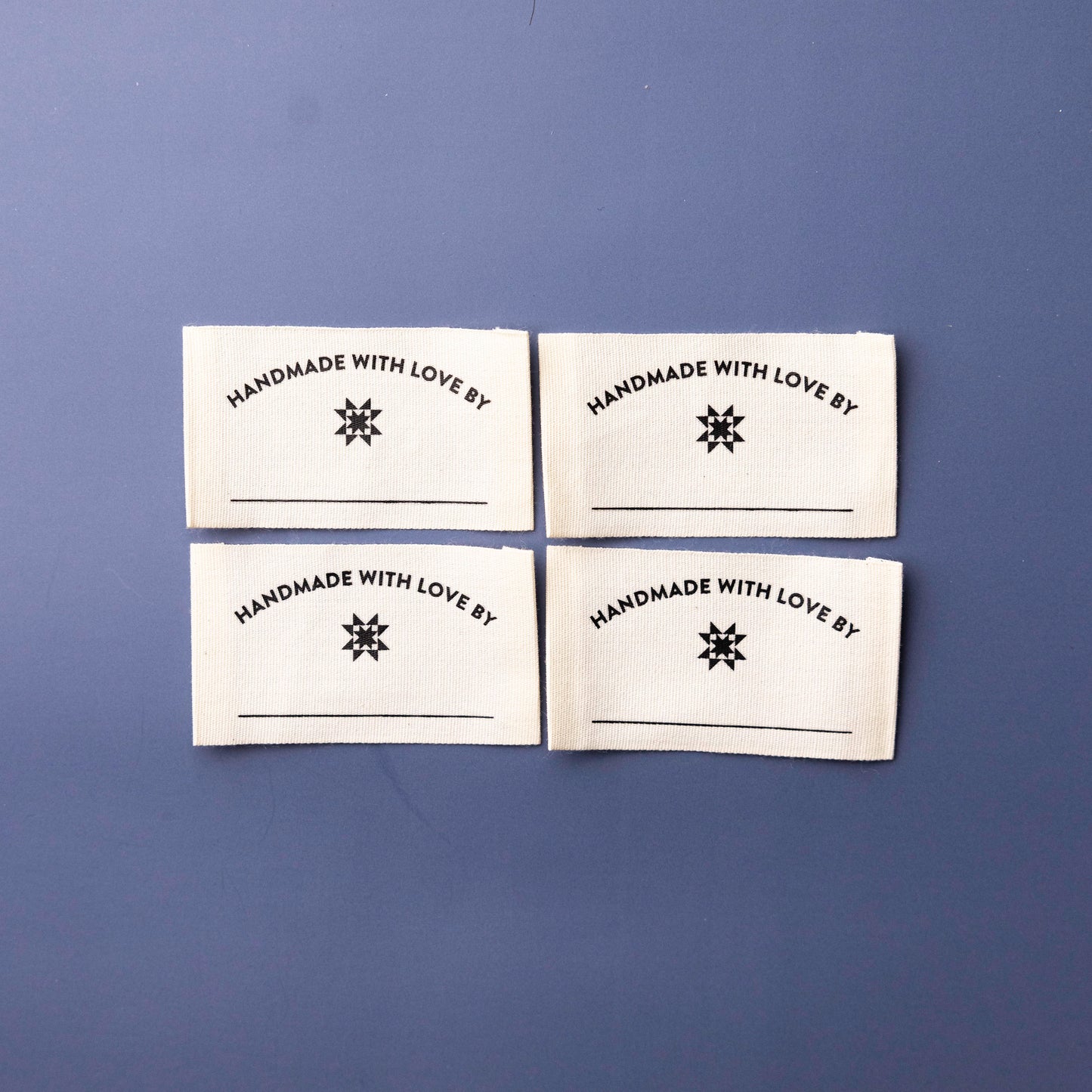 Handmade with Love By - Premium Organic Cotton Sew In Label - Sarah Hearts