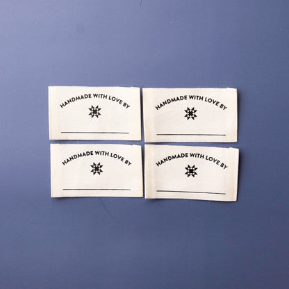 Handmade with Love By - Premium Organic Cotton Sew In Label - Sarah Hearts