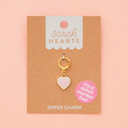 Pink Heart Zipper Charm by Sarah Hearts