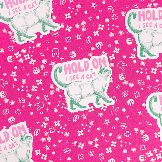 Hold On I See Cat - Sticker by Yarnival Stickers