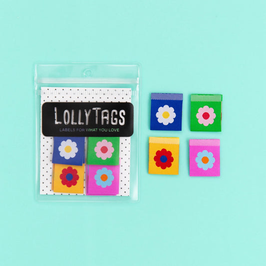 Fun Flowers - Woven Sewing Labels by LollyTags