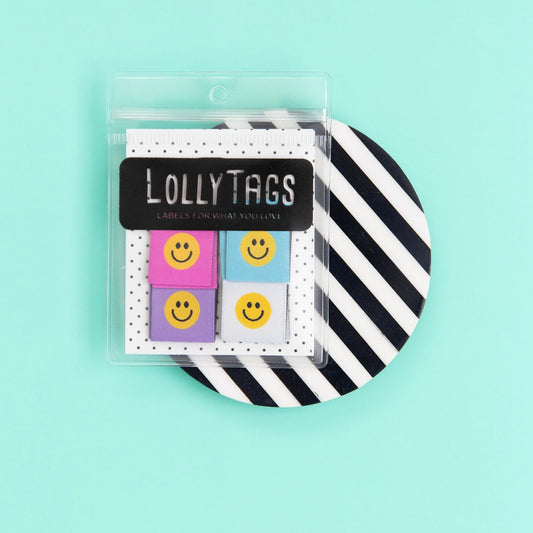 Happy Faces - Variety Set - Woven Sewing Labels by LollyTags