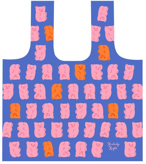 Meori Pocket Shopper Gummy Bears by Kim Kight  Reusable Shopper Bag