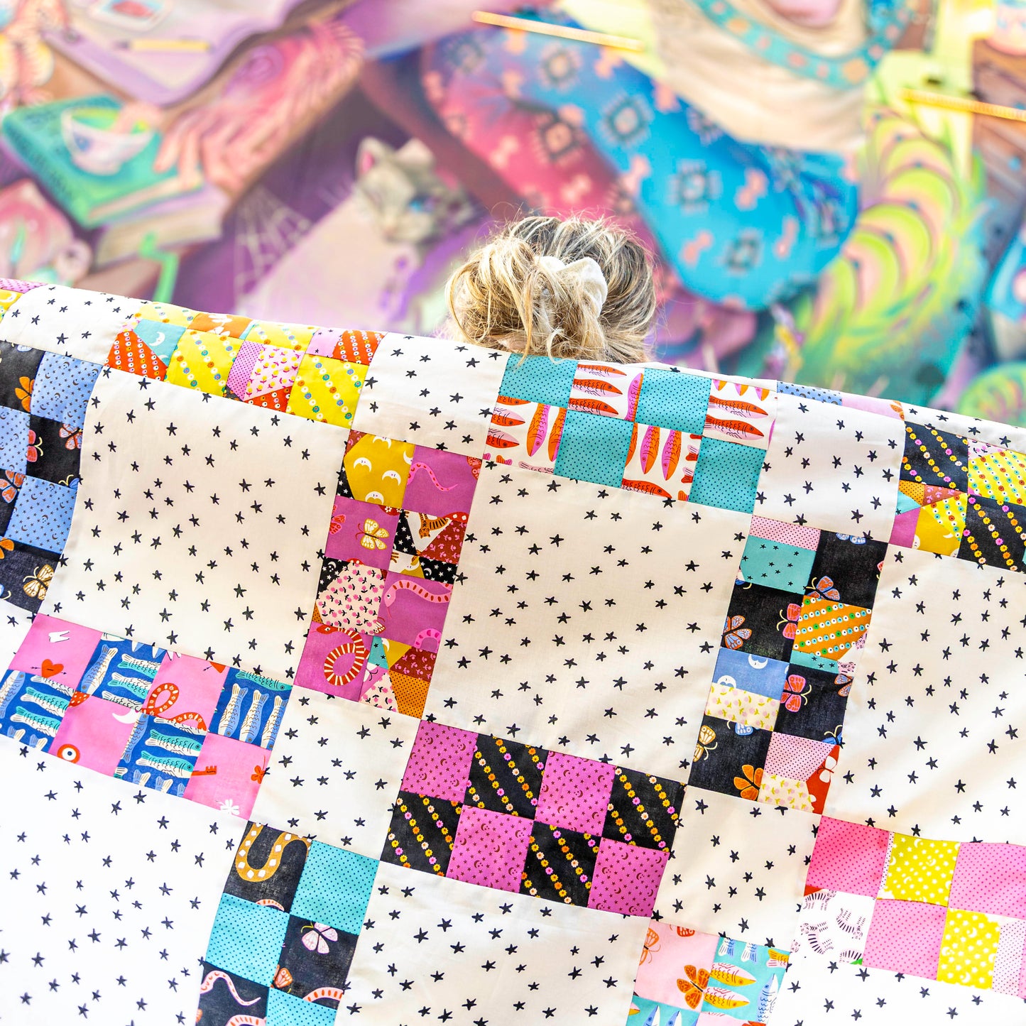SAMPLE SALE! Millennial Nostalgia - quilt top + pieced backing + precut binding (AUG 27th PICS)