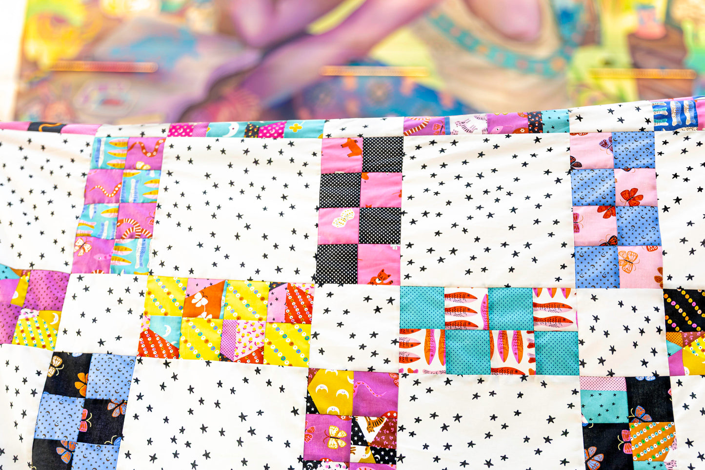 SAMPLE SALE! Millennial Nostalgia - quilt top + pieced backing + precut binding (AUG 27th PICS)