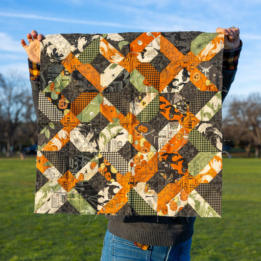 Sample Sale: Mini Spooky Pieced Quilt Top w/ Binding