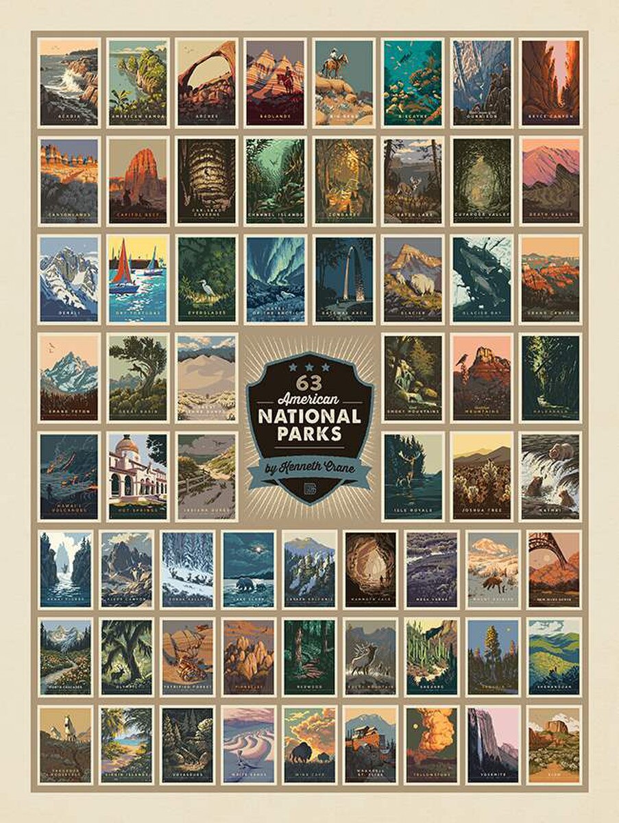 National Parks - 63 American National Parks Panel by Riley Blake