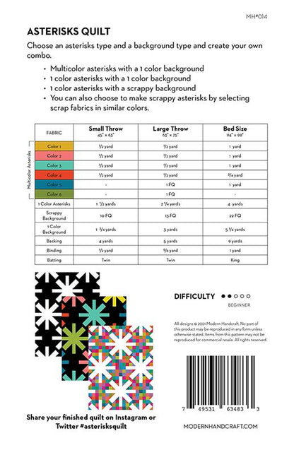 Asterisks Paper Pattern by Modern Handcraft
