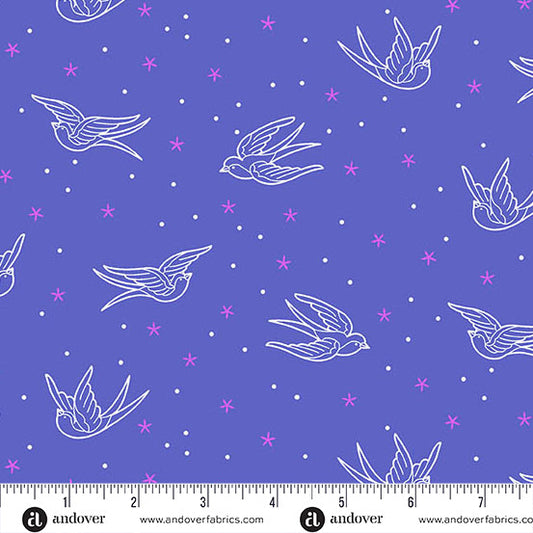 Perfect Day -Swallows Blue by Libs Elliott for Andover