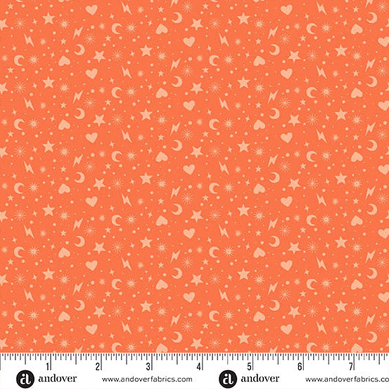Perfect Day - Charm Toss Orange by Libs Elliott for Andover