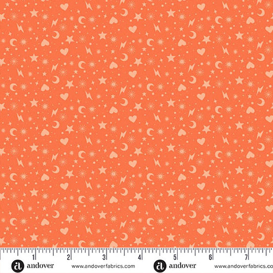 Perfect Day - Charm Toss Orange by Libs Elliott for Andover