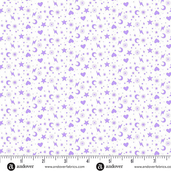 Perfect Day - Charm Toss Purple by Libs Elliott for Andover