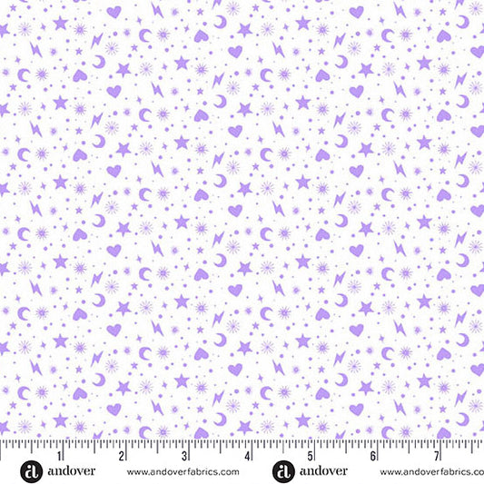 Perfect Day - Charm Toss Purple by Libs Elliott for Andover