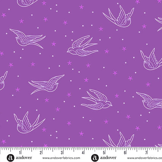 Perfect Day -Swallows Purple by Libs Elliott for Andover
