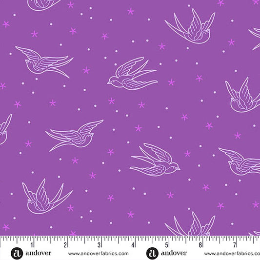 Perfect Day -Swallows Purple by Libs Elliott for Andover