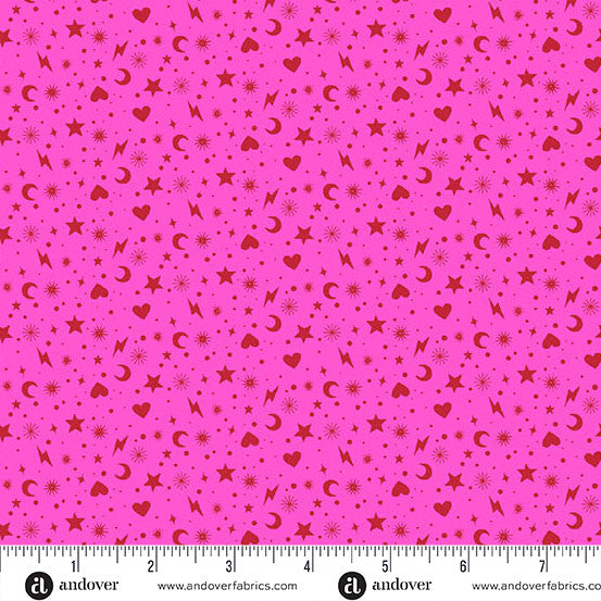 Perfect Day - Charm Toss Pink by Libs Elliott for Andover