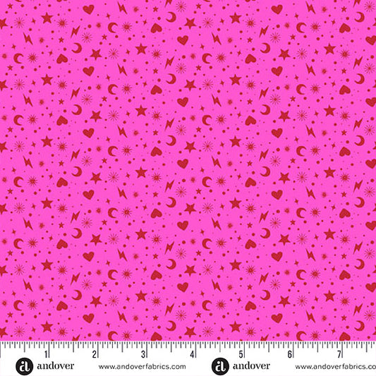 Perfect Day - Charm Toss Pink by Libs Elliott for Andover