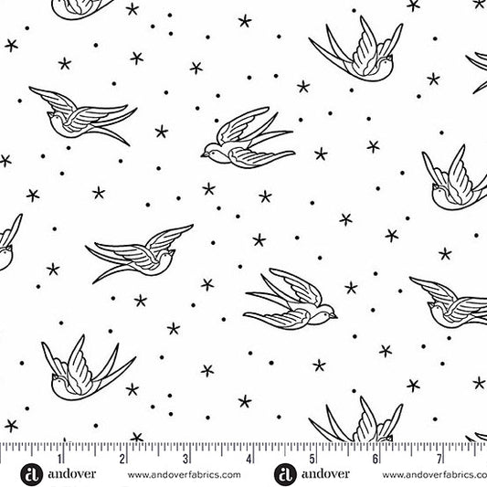Perfect Day -Swallows White by Libs Elliott for Andover