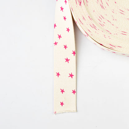 1.5" Pink on Natural Starry Webbing by Alexia Marcelle Abegg