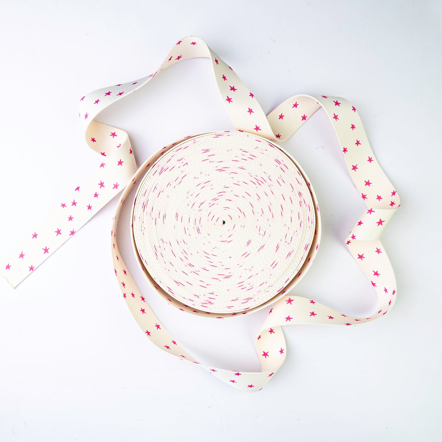 1.5" Pink on Natural Starry Webbing by Alexia Marcelle Abegg