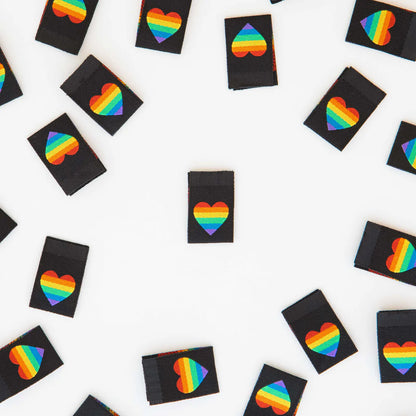 Rainbow Heart Woven Labels by Sarah Hearts