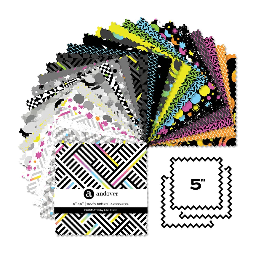 Prismatic 5" Squares by Libs Elliott for Andover