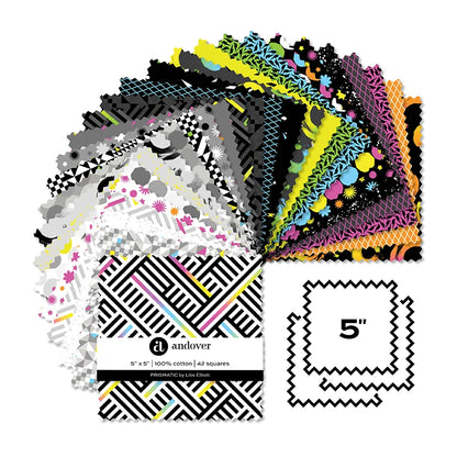 Prismatic 5" Squares by Libs Elliott for Andover