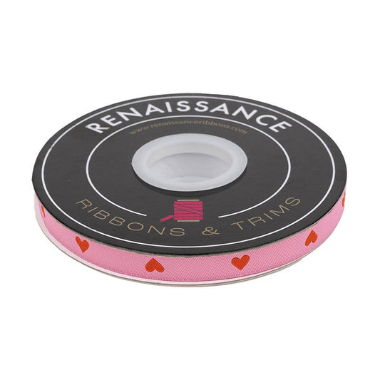 Renaissance Ribbons Heart Ribbon Pink and Orange