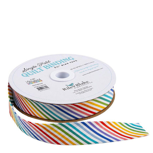 Single Fold Bias Binding by Riley Blake Rainbow Stripes