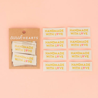 Handmade with Love Gold Woven Labels by Sarah Hearts