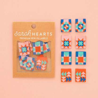 Summer Vibes Quilt Block Woven Labels by Sarah Hearts