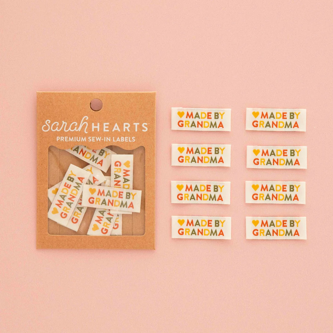 Made by Grandma Fall Colors Woven Labels by Sarah Hearts