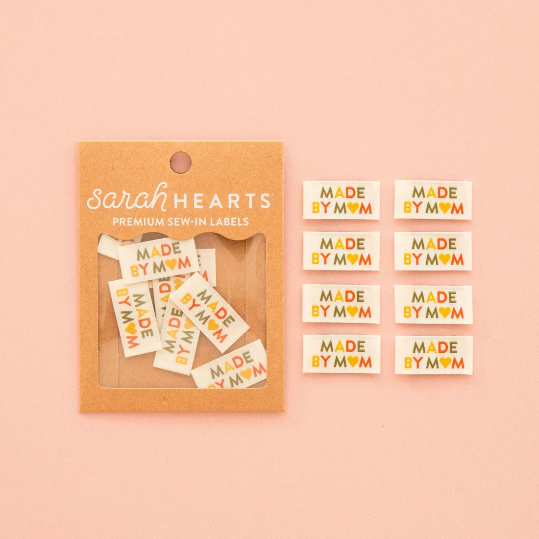 Made by Mom Fall Colors Woven Labels by Sarah Hearts