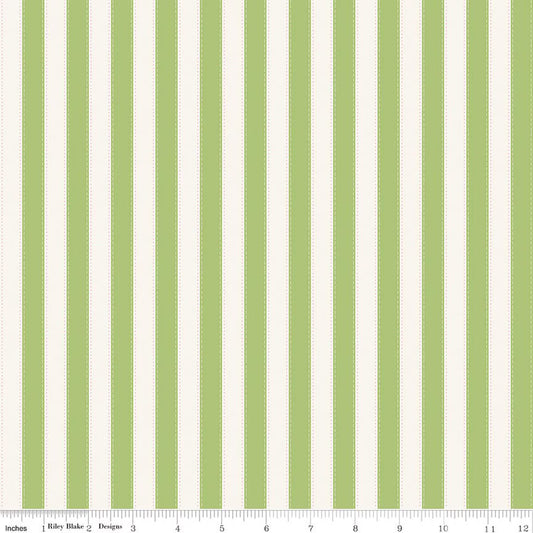 The World of Strawberry Shortcake Stripes Green by Riley Blake for Riley Blake C18565-GREEN