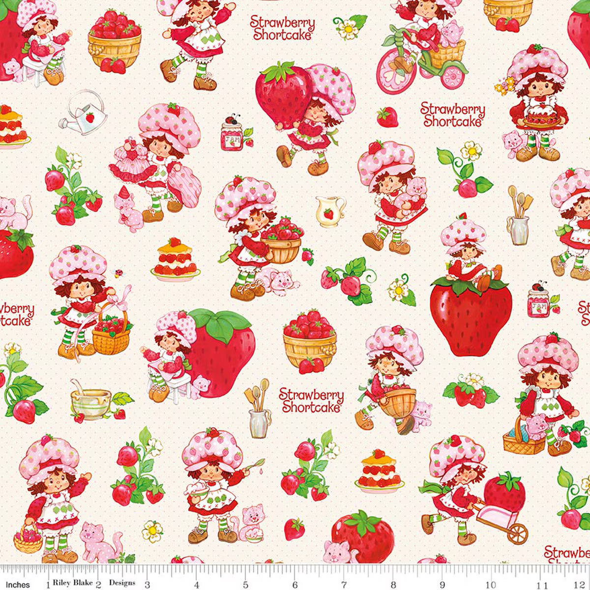 The World of Strawberry Shortcake Main Cream by Riley Blake for Riley Blake C18560-CREAM