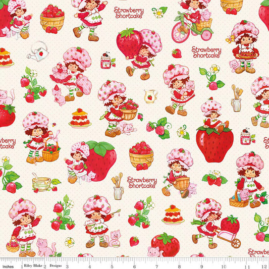The World of Strawberry Shortcake Main Cream by Riley Blake for Riley Blake C18560-CREAM