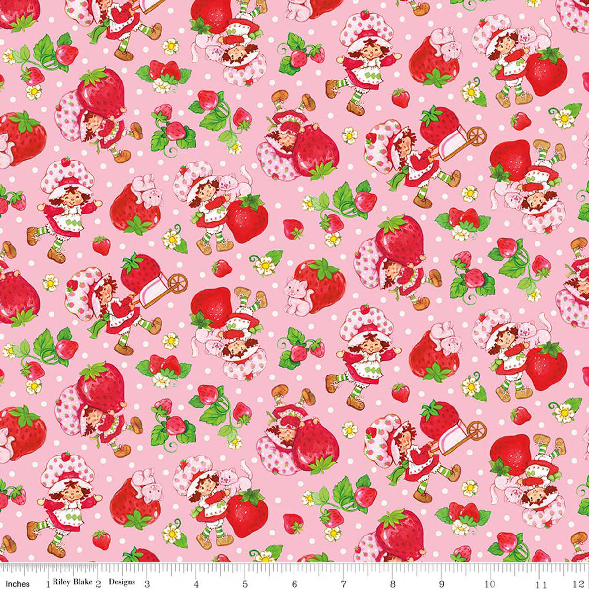 The World of Strawberry Shortcake Toss Pink by Riley Blake for Riley Blake C18561-PINK