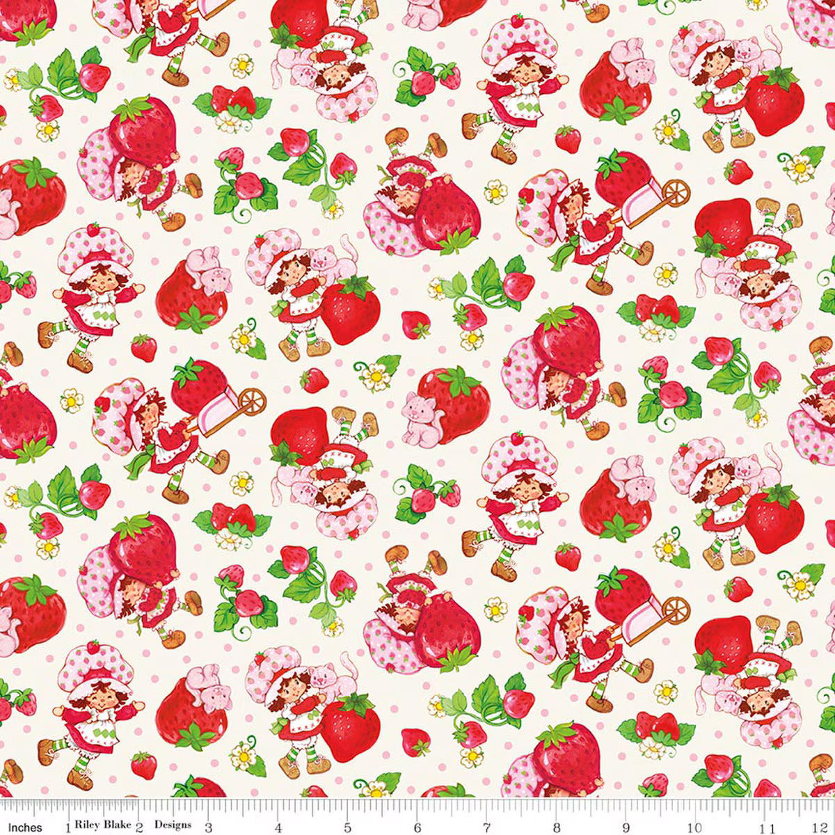 The World of Strawberry Shortcake Toss Cream by Riley Blake for Riley Blake C18561-CREAM
