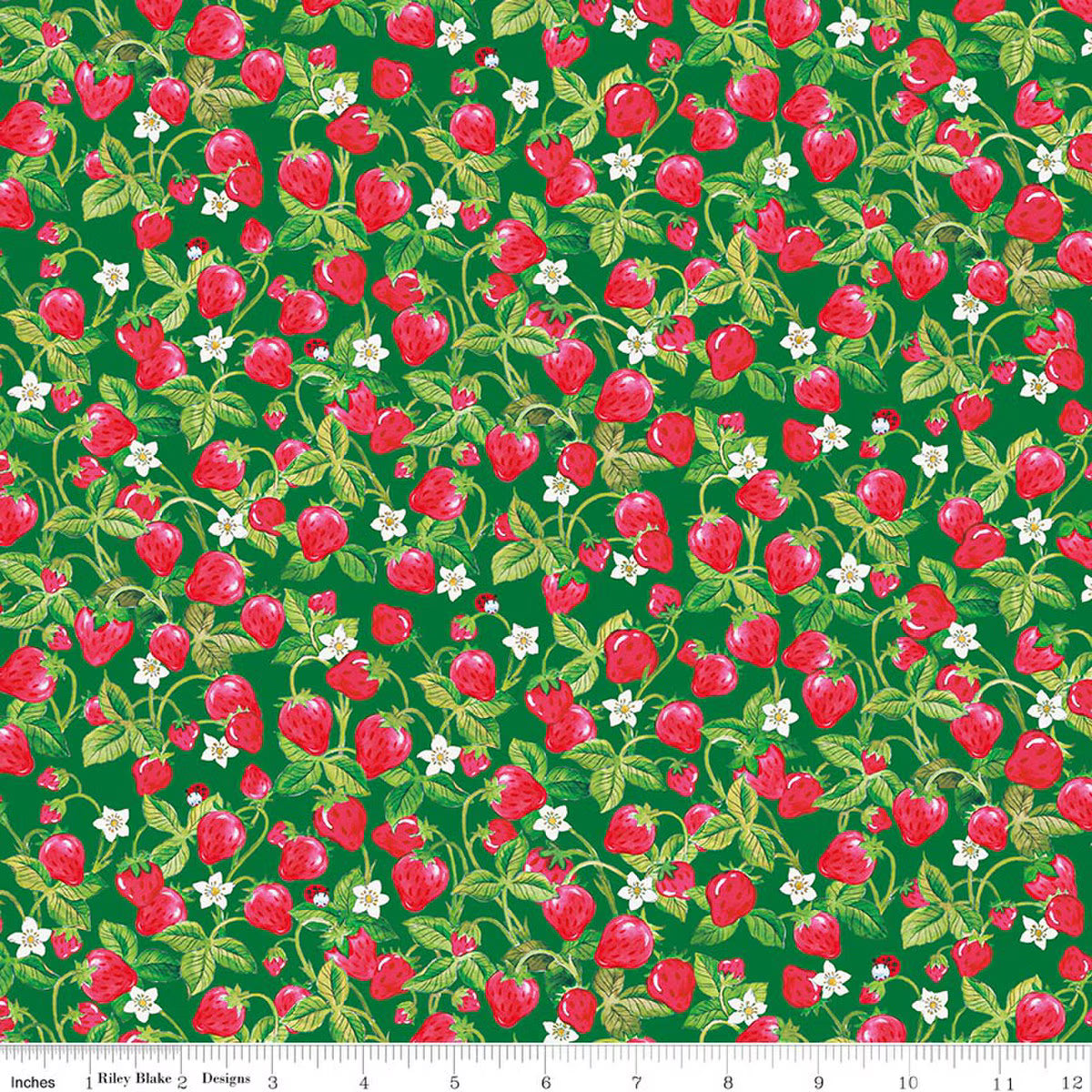 The World of Strawberry Shortcake Strawberries Green by Riley Blake for Riley Blake C18564-GREEN