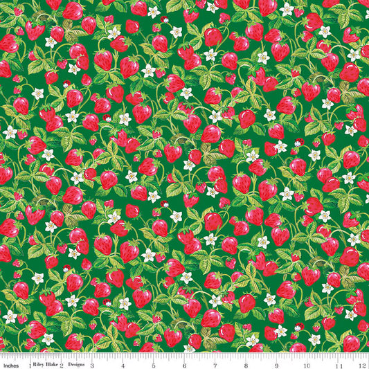 The World of Strawberry Shortcake Strawberries Green by Riley Blake for Riley Blake C18564-GREEN