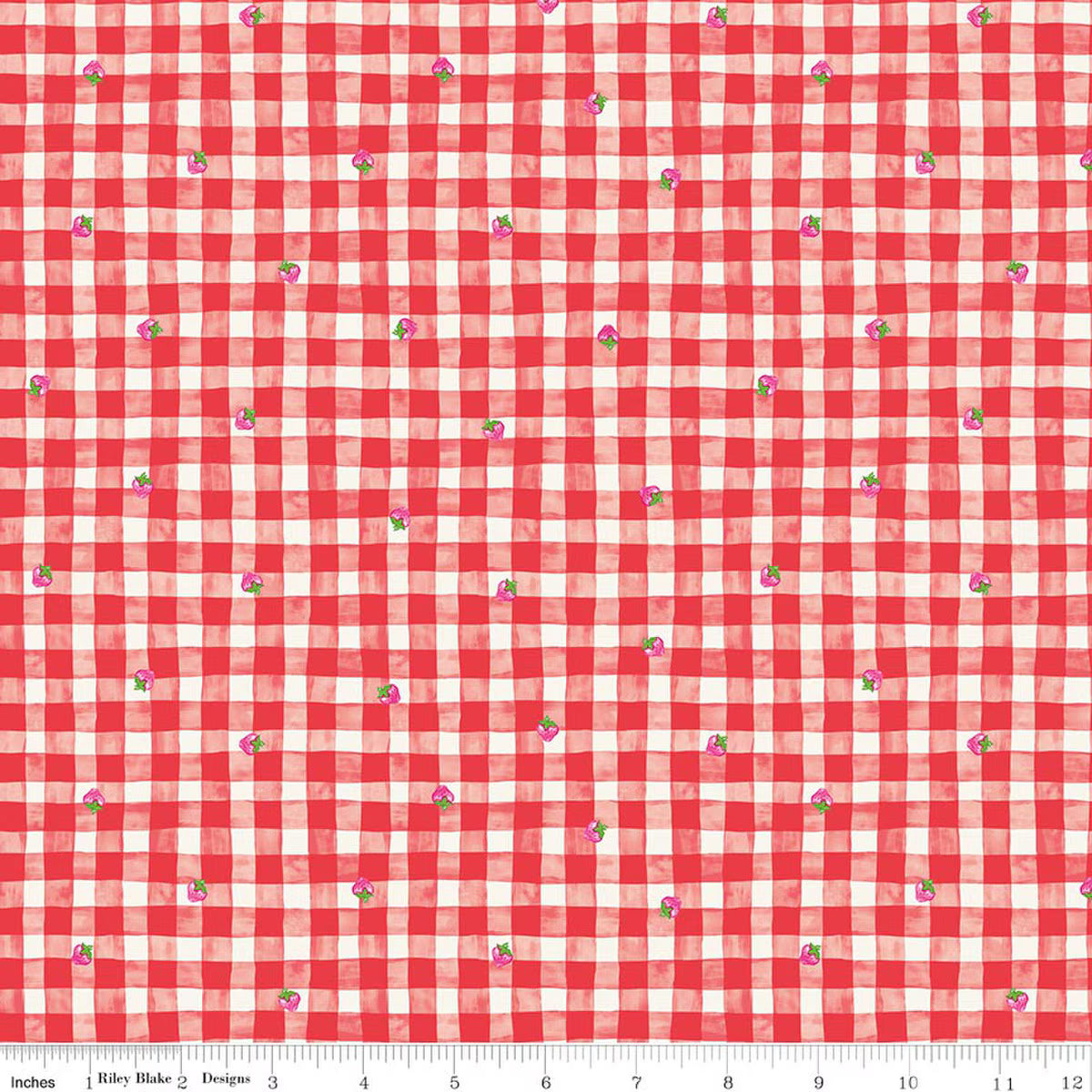 The World of Strawberry Shortcake Gingham Red by Riley Blake for Riley Blake C18562-RED