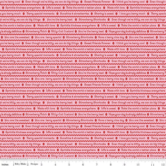 The World of Strawberry Shortcake Text Pink by Riley Blake for Riley Blake C18563-PINK