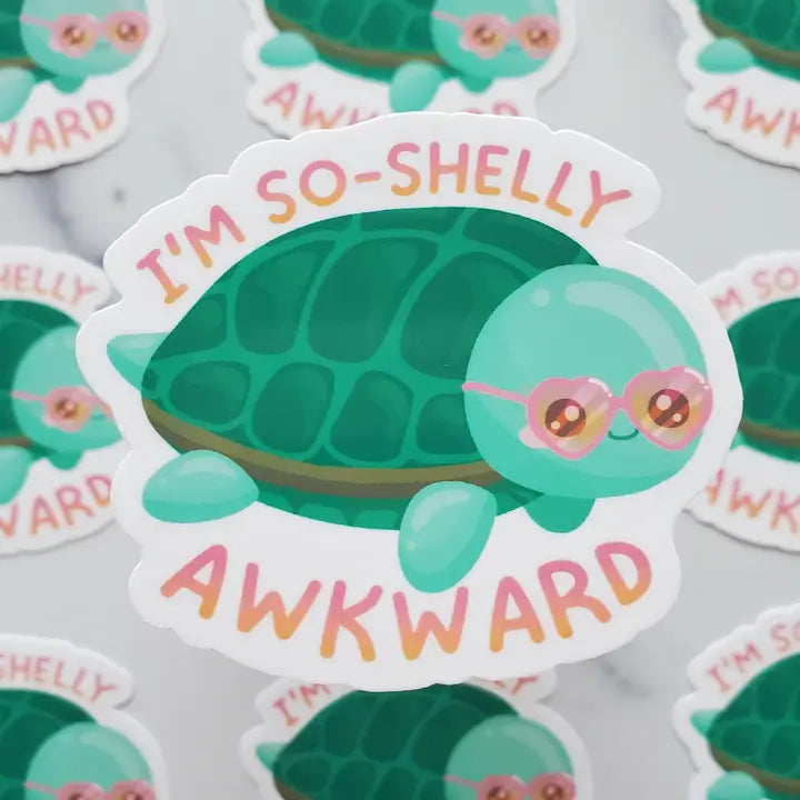 I'm So Shelly Awkward Sticker by MujiStudio