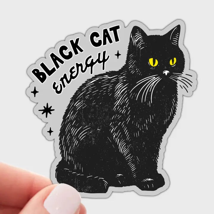 Black Cat Energy Sticker by Yarnival
