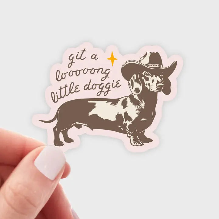 Git a Long Little Dog Sticker by Yarnival