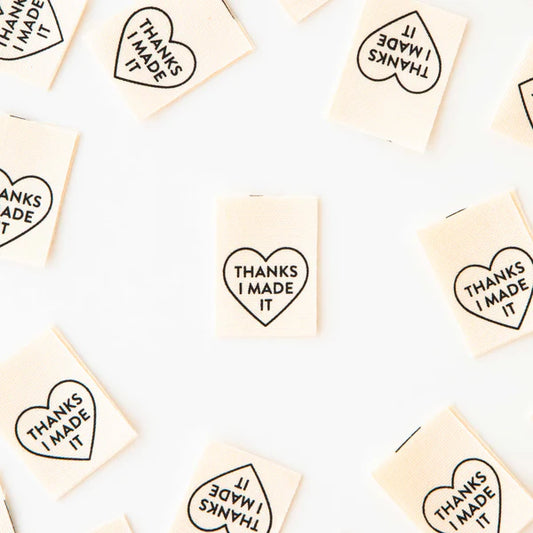 Thanks I Made It Heart Organic Cotton Labels by Sarah Hearts