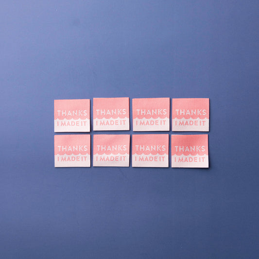 Thanks I Made It! (pink) - Premium Woven Sew In Label - Sarah Hearts
