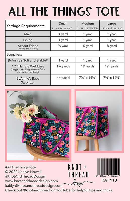 All The Things Tote Paper Pattern by Knot and Thread