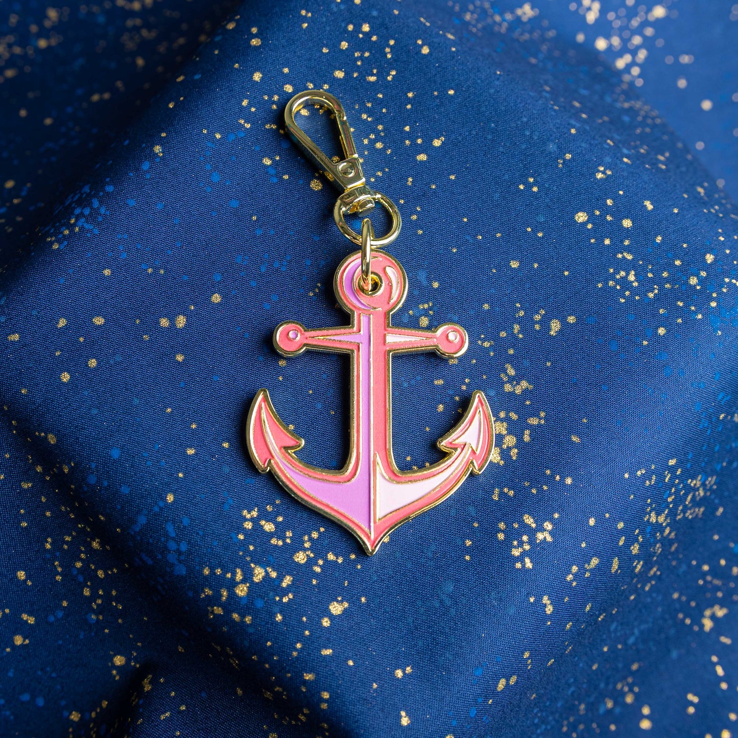 Tula Pink Anchor Floral Reef  Bag Charm in Coralline for Sallie Tomato